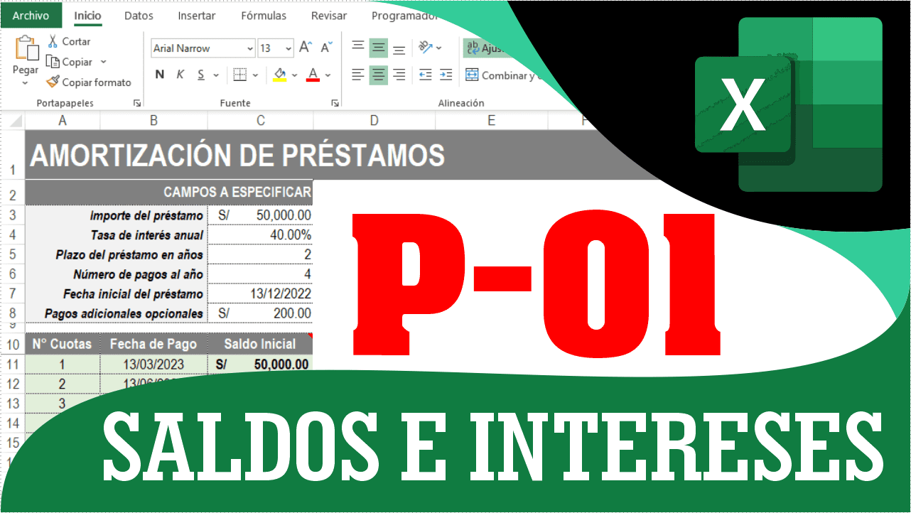 Calculadora de Préstamos y Cuotas en Excel