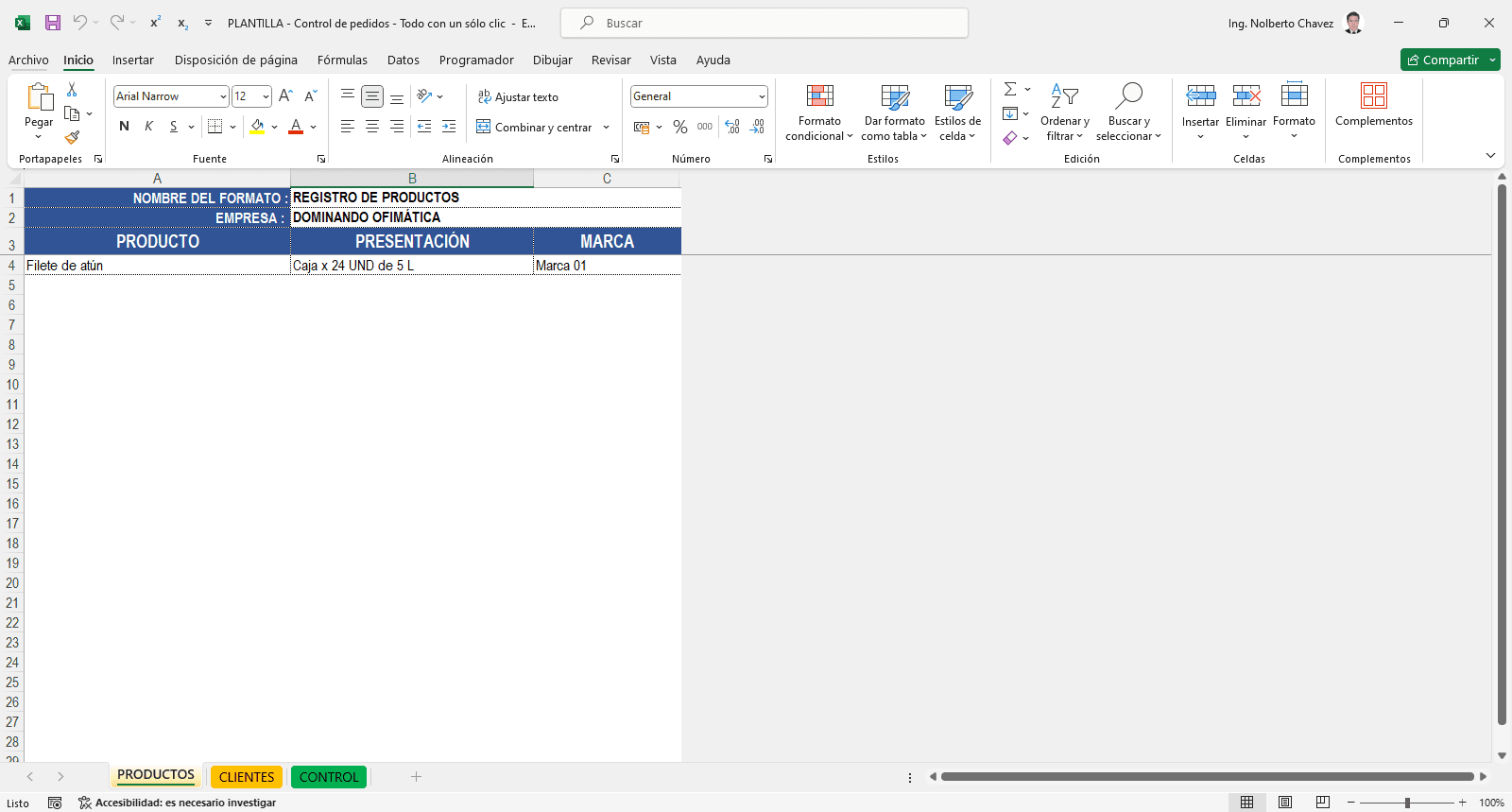 Control de pedidos – Todo con un solo clic