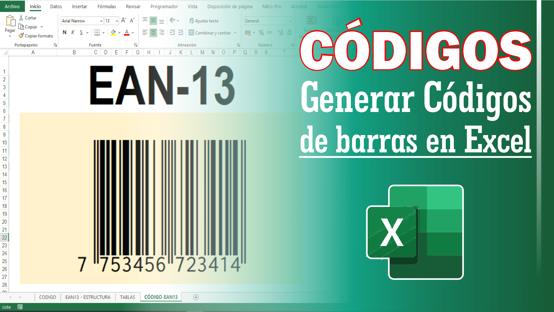 Plantilla Excel Generador de Códigos EAN-13