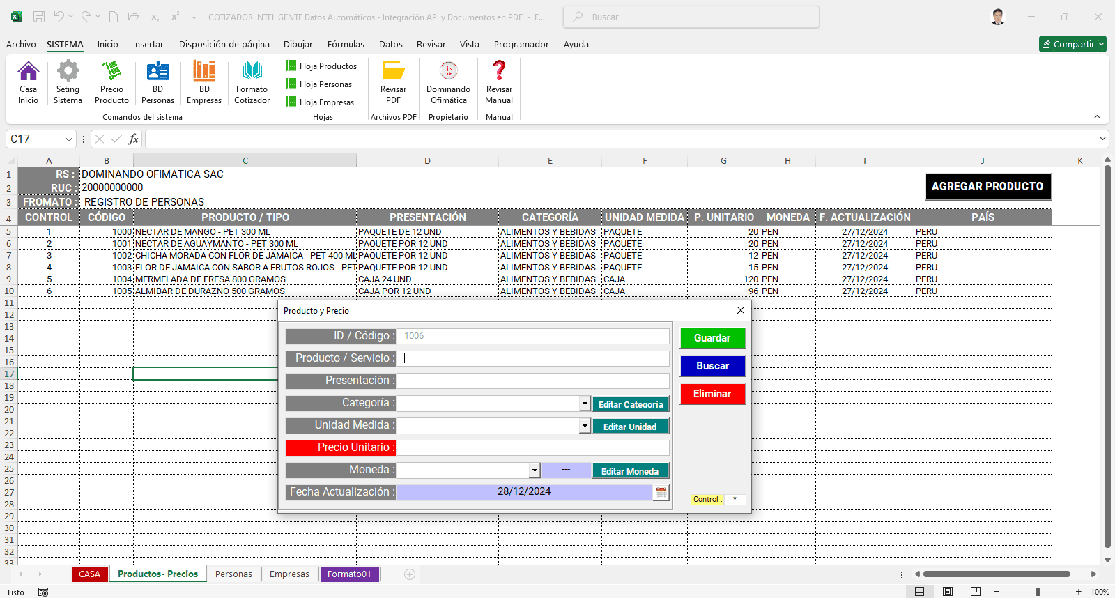Cotizador Inteligente en Excel Con integración API