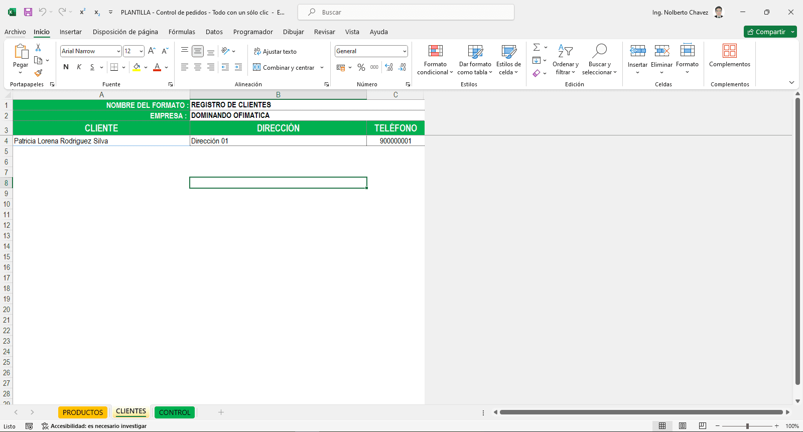 Control de pedidos – Todo con un solo clic