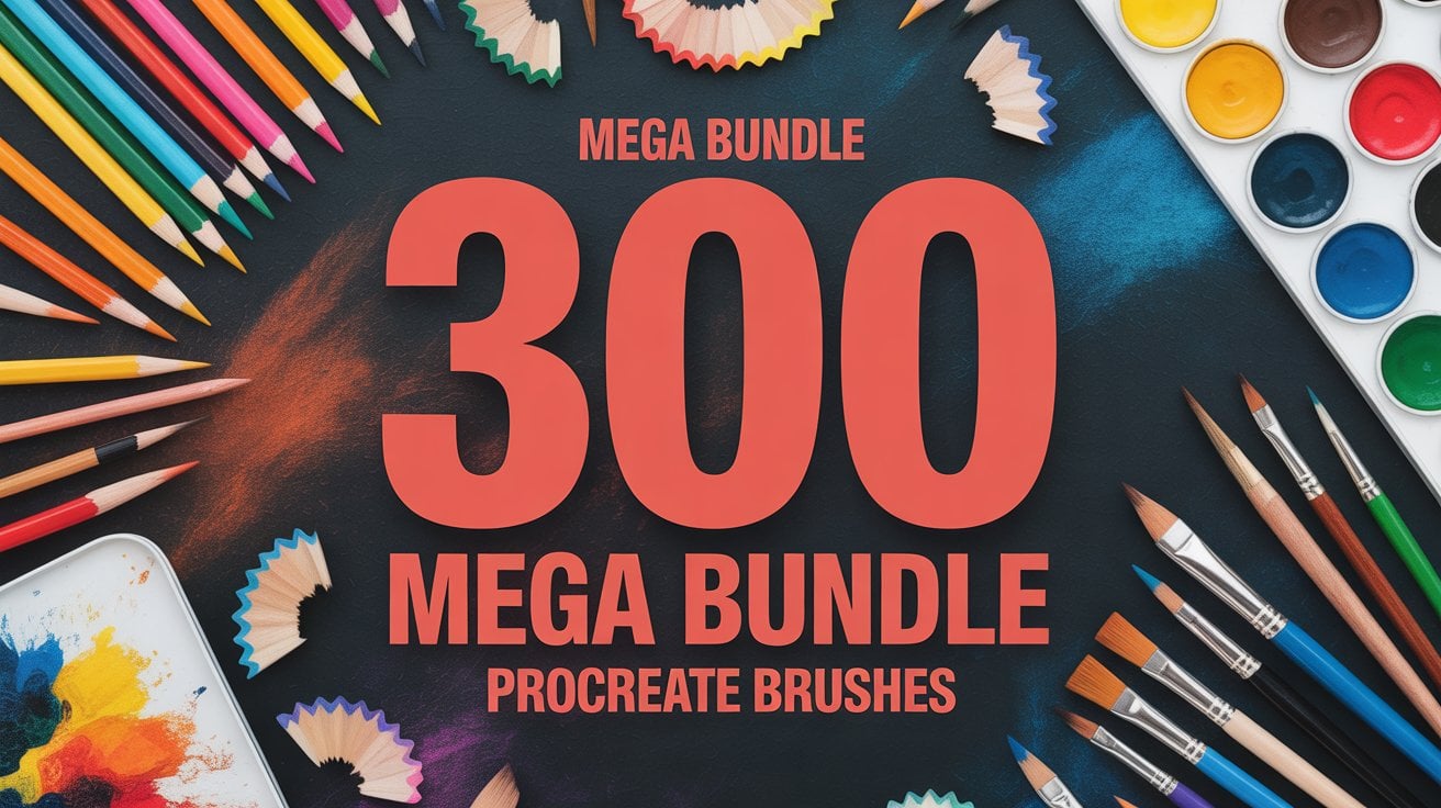 300 Procreate Brushes Pack | Lettering, Sketch