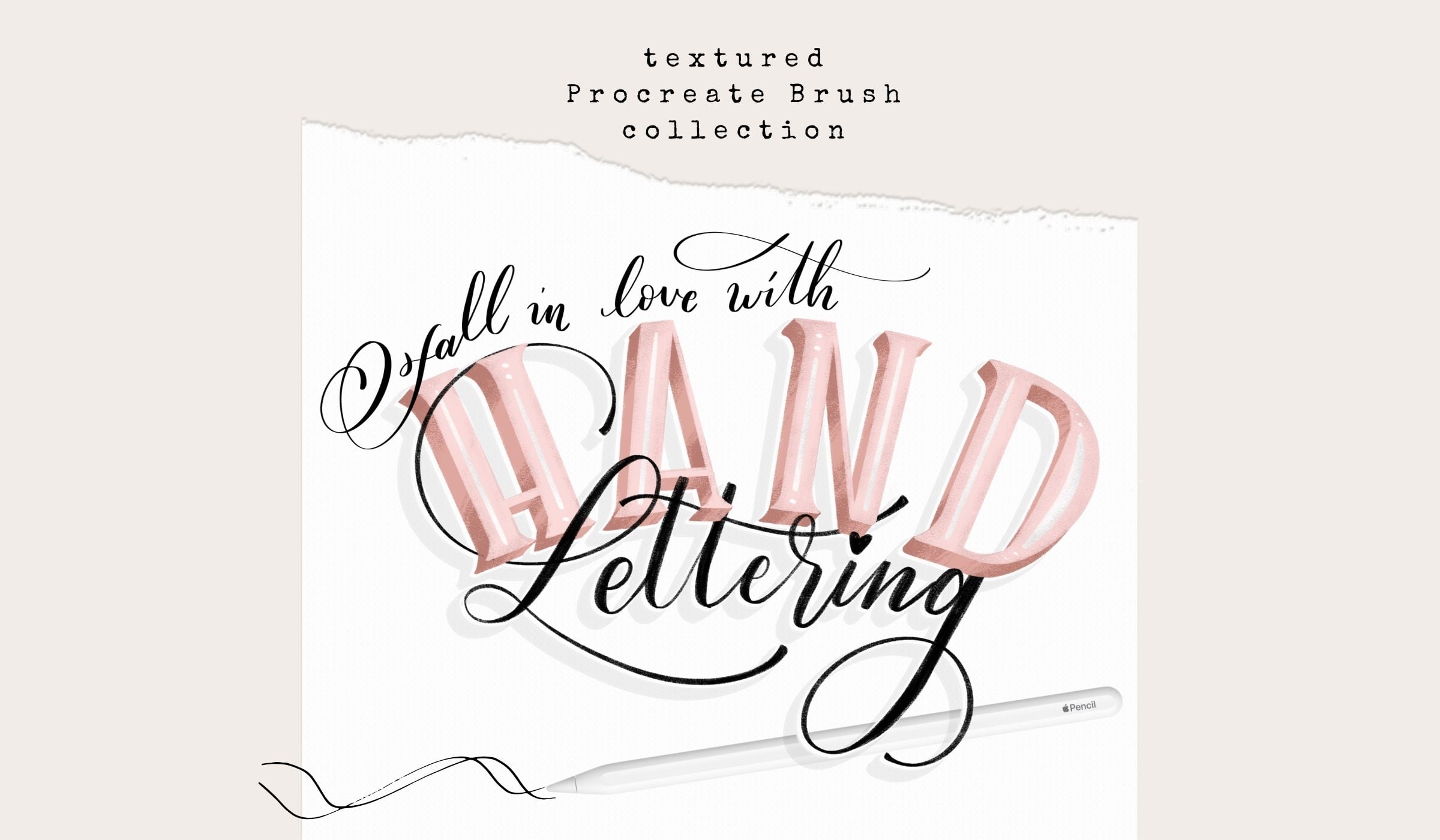 Textured Hand Lettering Procreate Brush Set