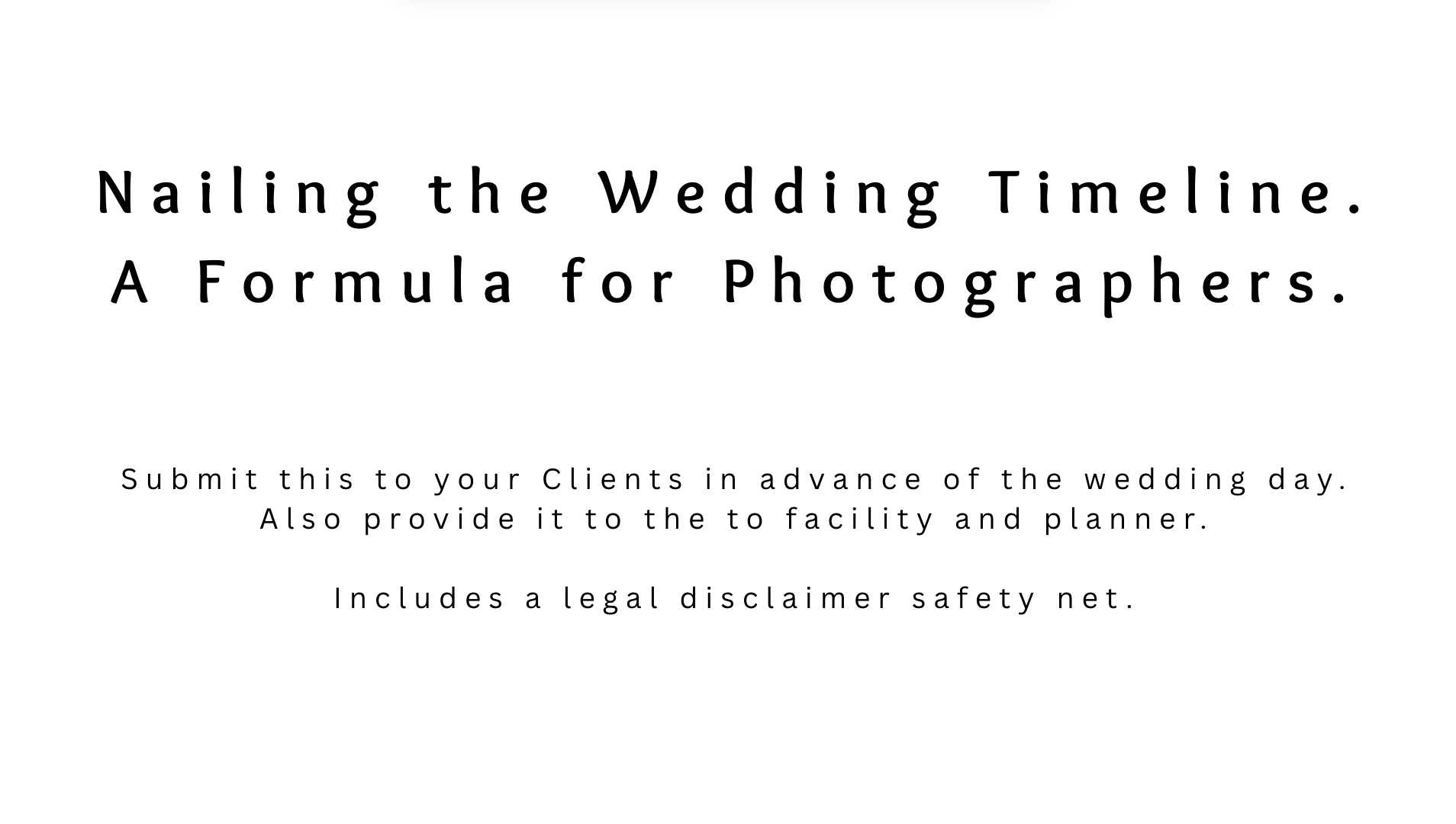 Nail the Wedding Photographer's Timeline