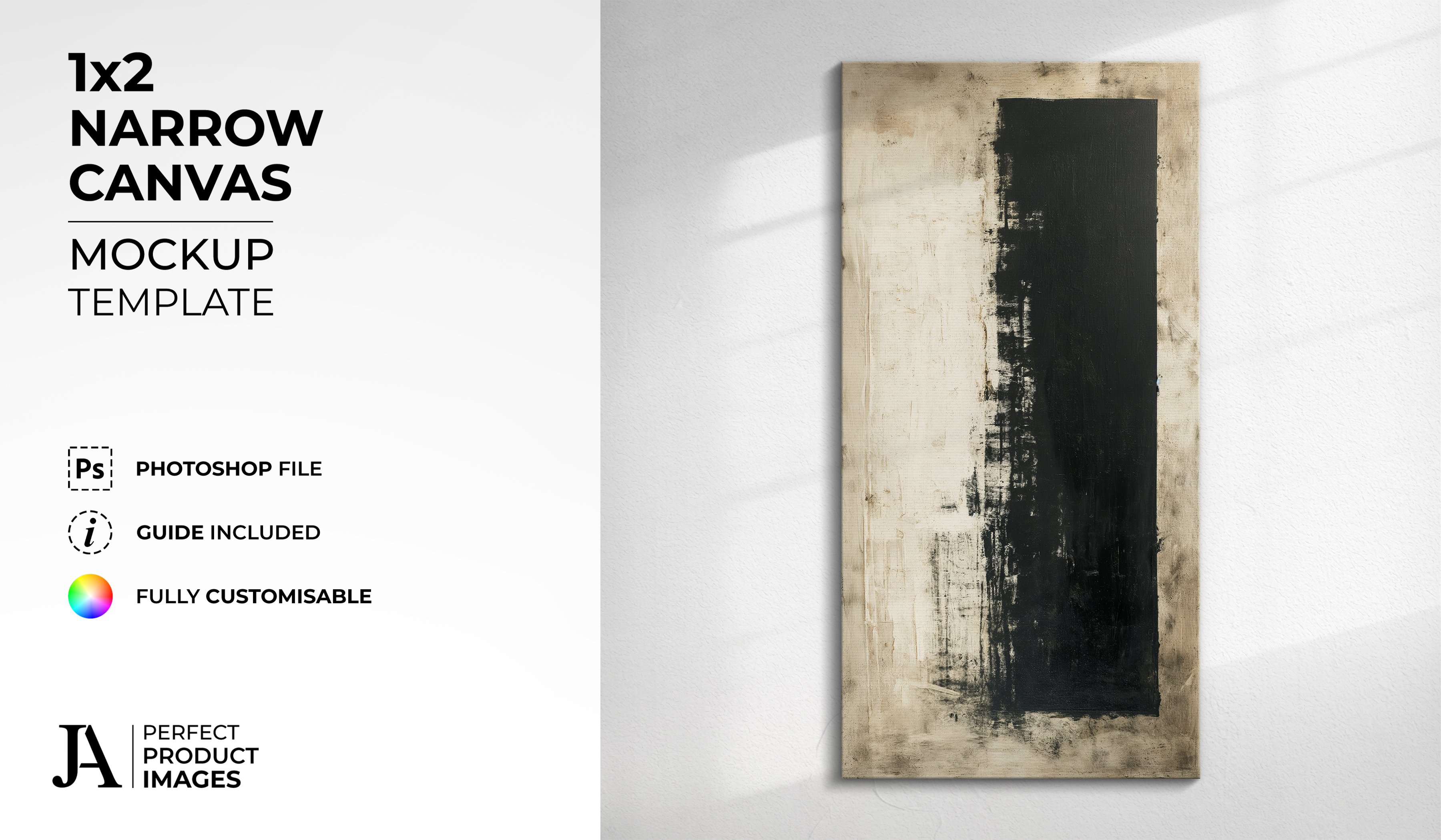 Narrow 1x2 Canvas Mockup Template