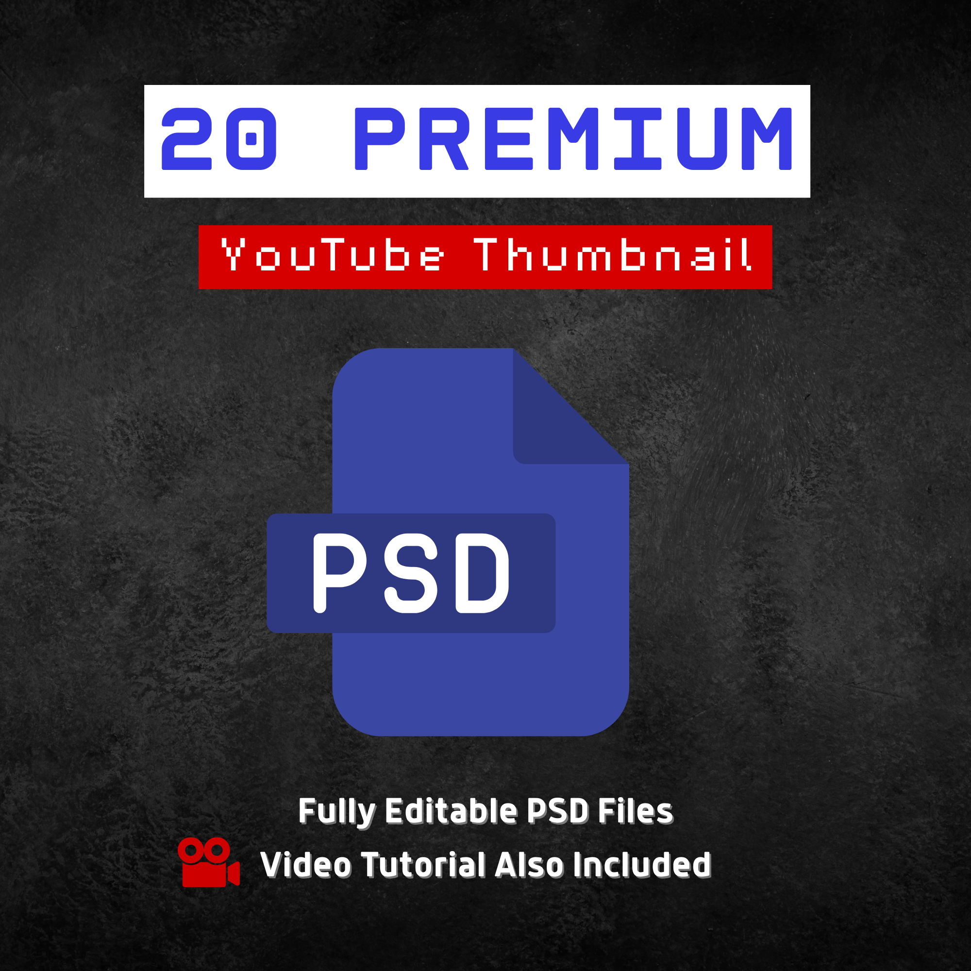20 YouTube Thumbnail Pack | Editable in Photoshop