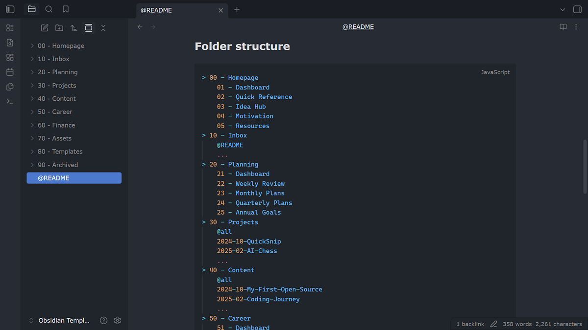 Obsidian Template - Programmer Edition