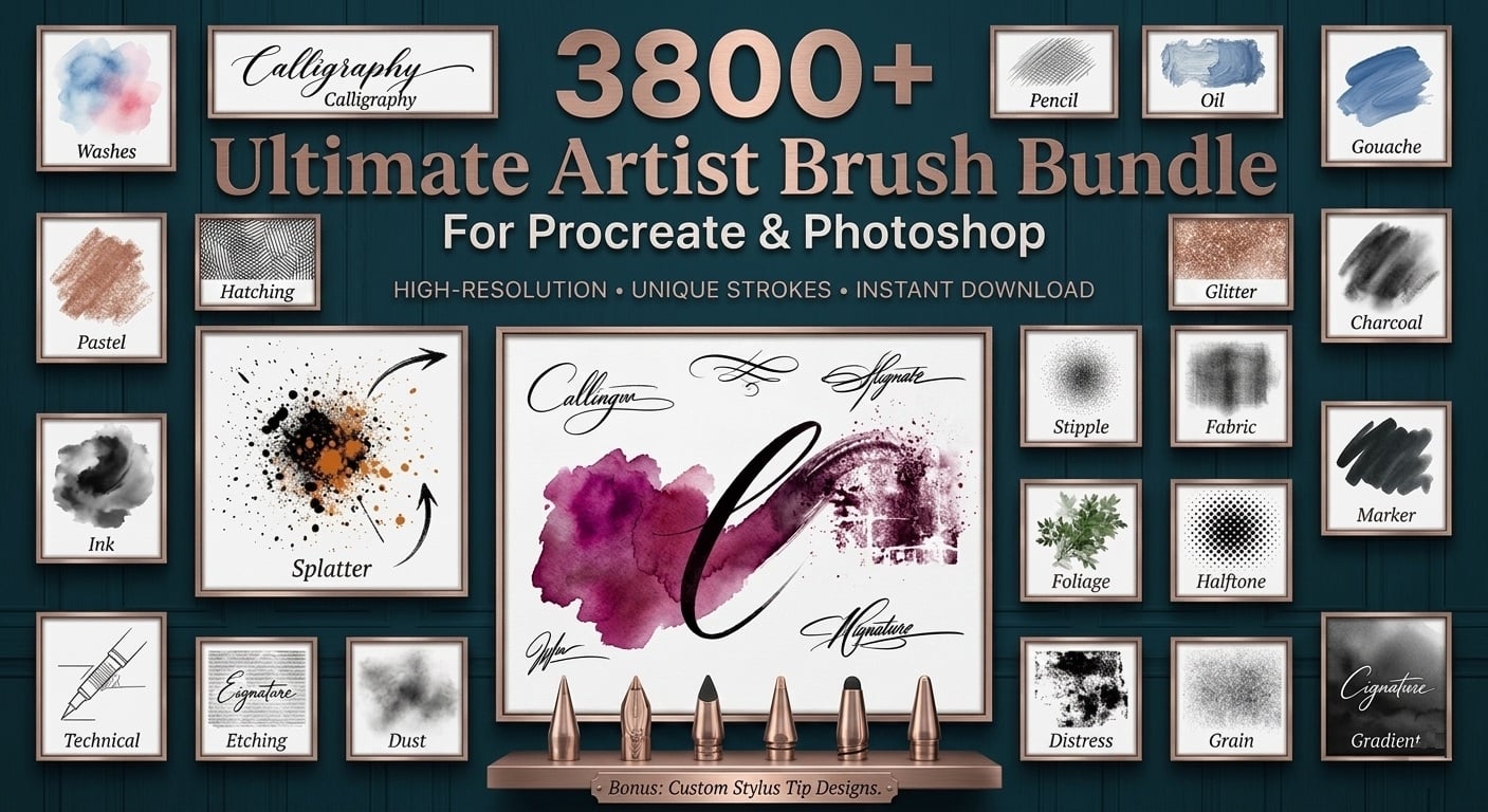 3800+ Artist Brush Bundle for Procreate& Photoshop