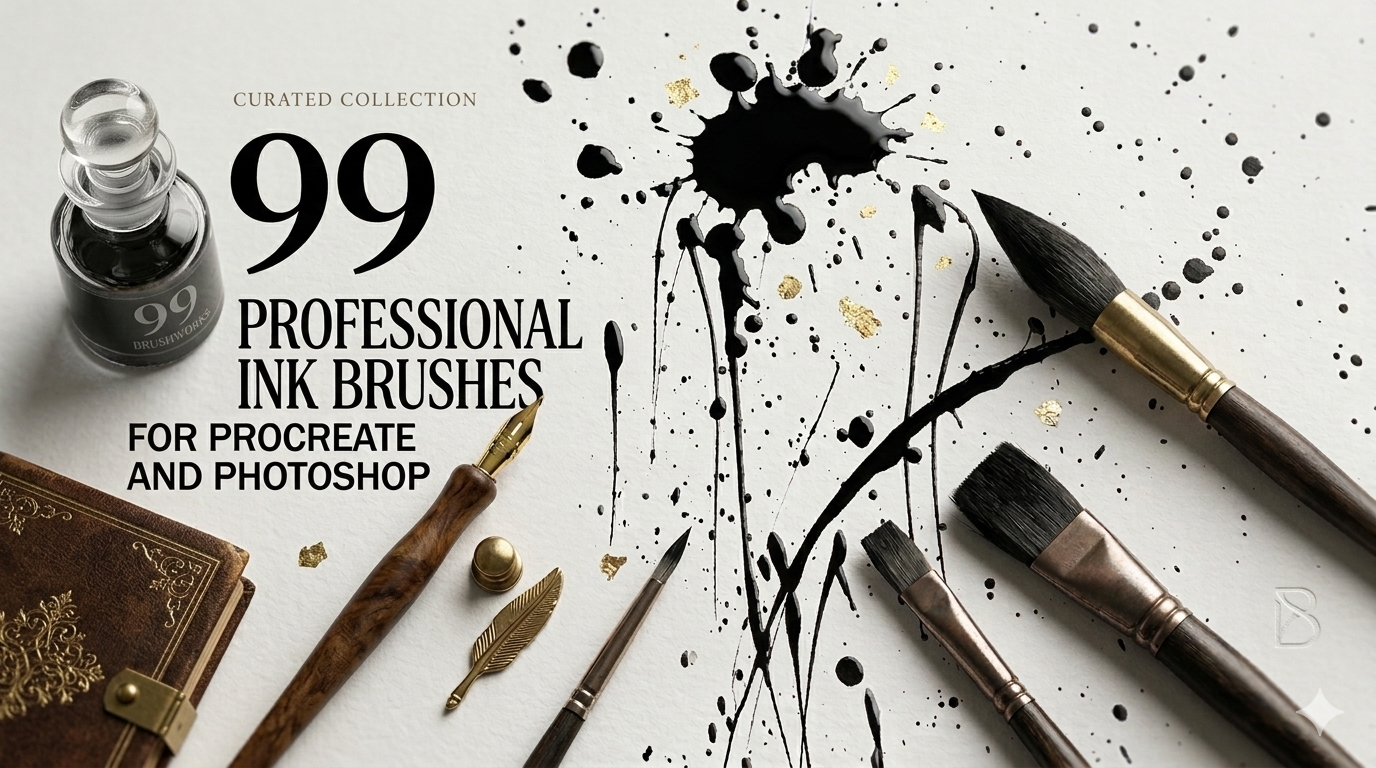 99 professional ink brushes for procreate &PS