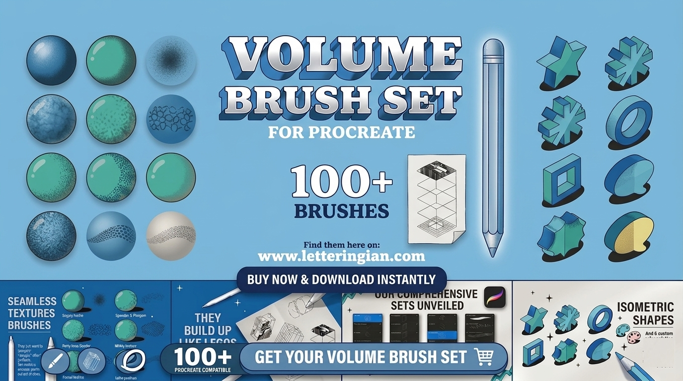 100+ Volume Brushes set for procreate