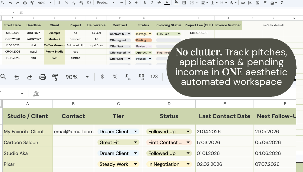 Job & Client Tracker for Freelance Creatives