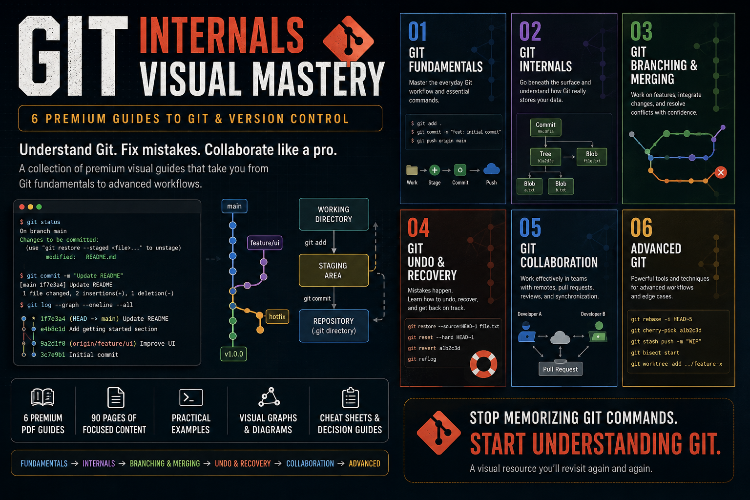 Git Internals Visual Mastery — 6 Premium Guides