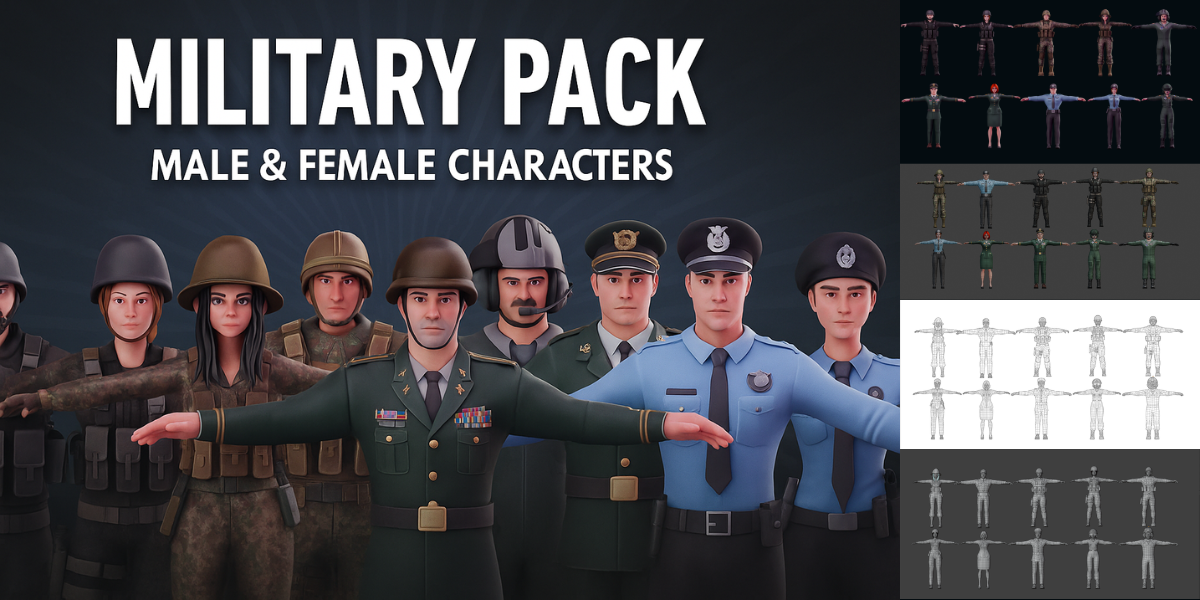 Military & Security Character Pack - 10 Models