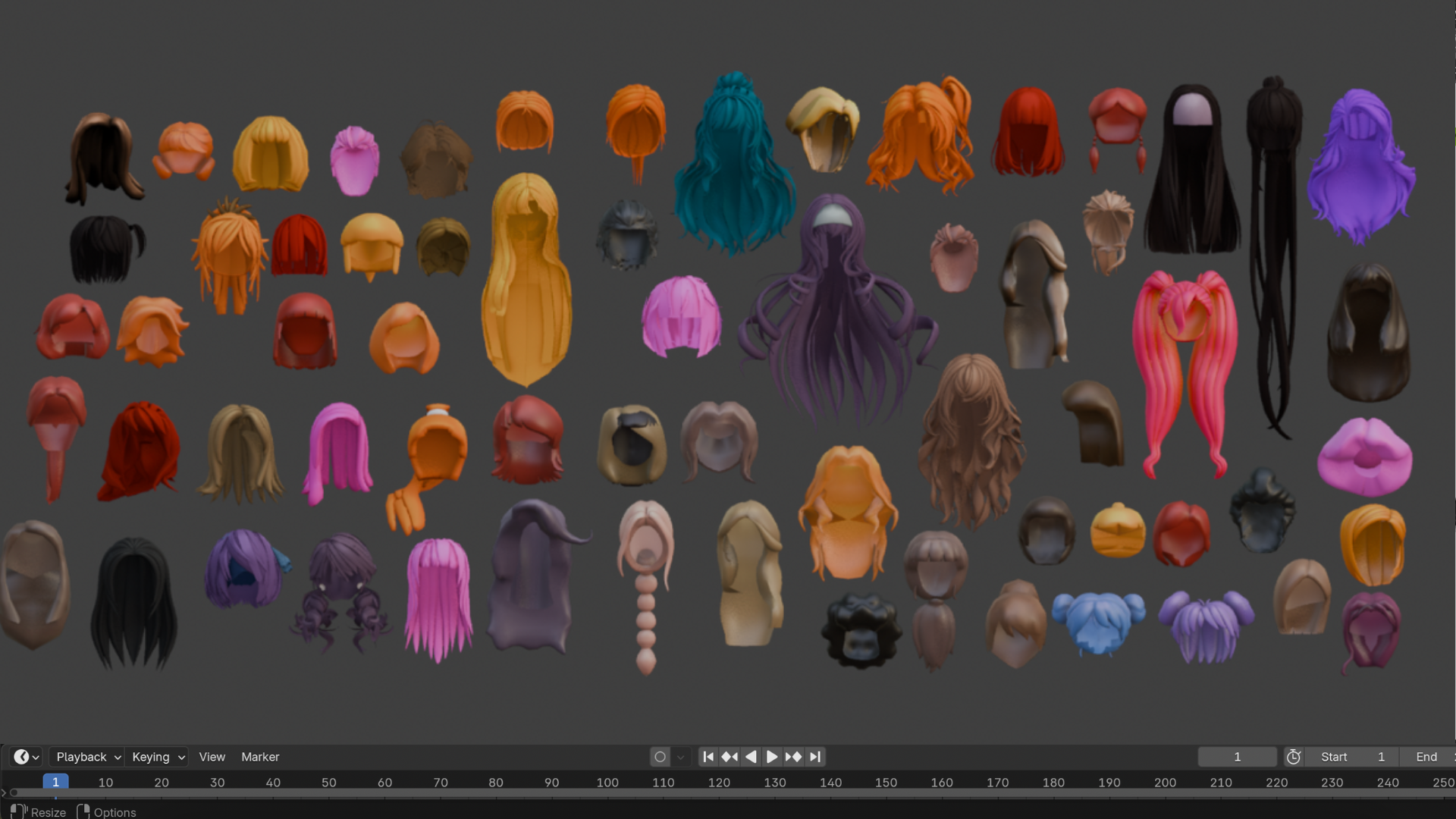 100+ Hair Models 3D Pack - Male & Female Bundle
