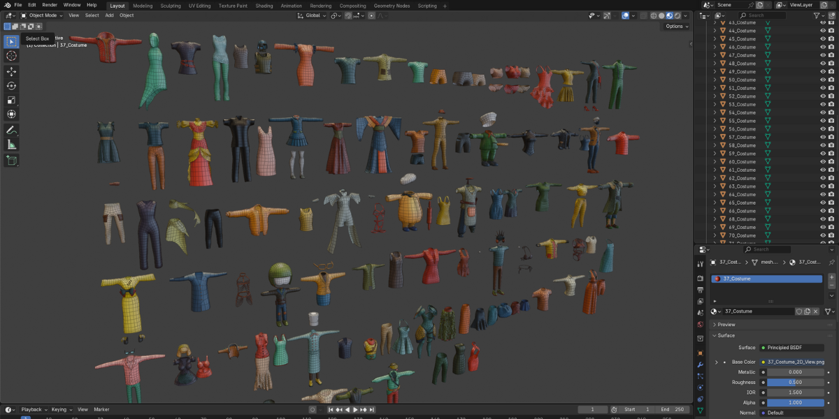 100+ Stylized 3D Character Clothing Mega Pack 