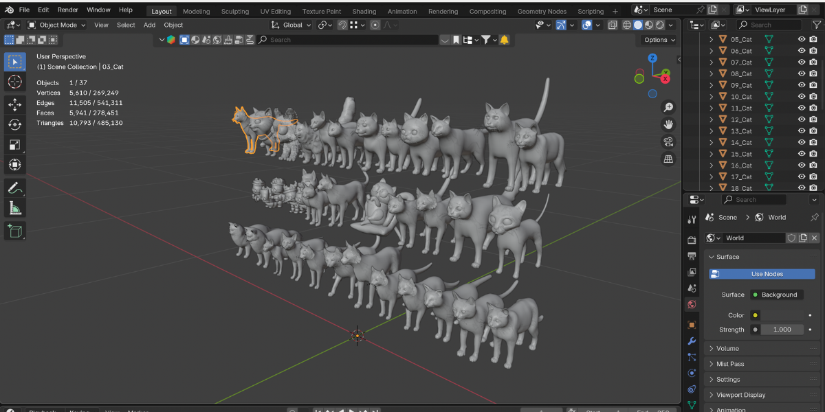 35+ Stylized Cat Pack Adorable 3D Felines kitty