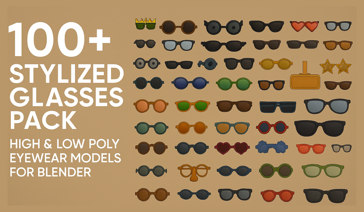 100+ Eyewear Glasses Collection for 3D Character