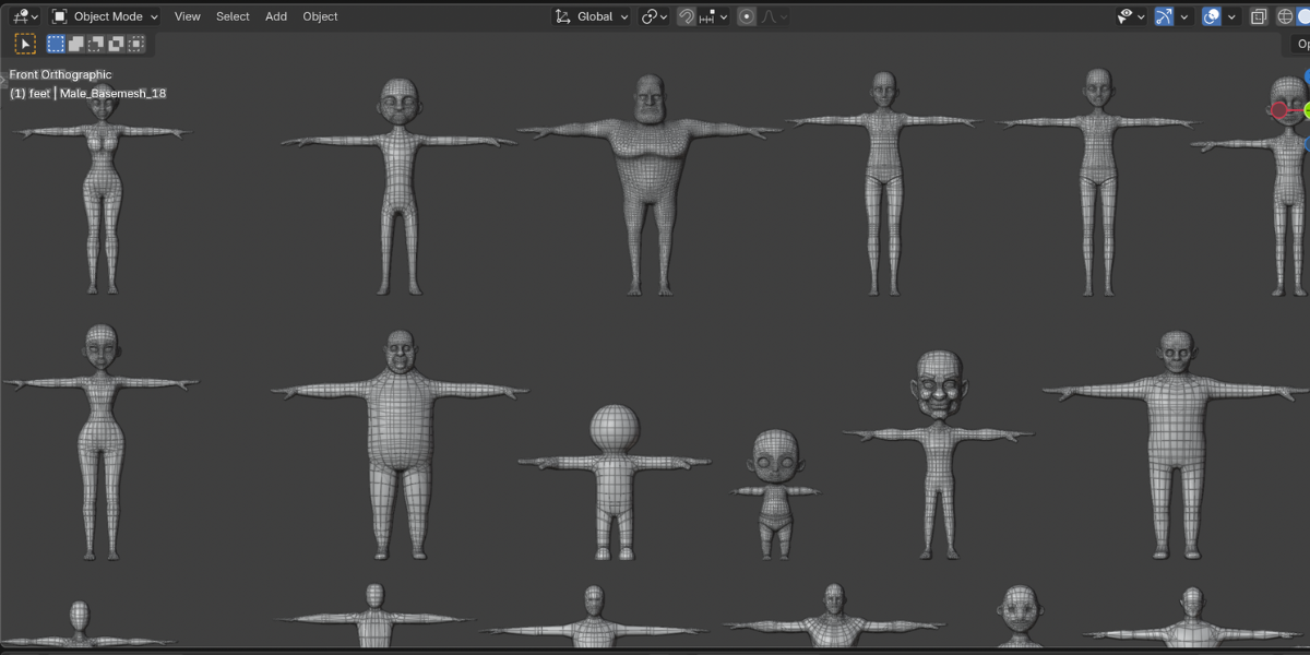 150+ Base Mesh Library Hands, Feet & Full Body