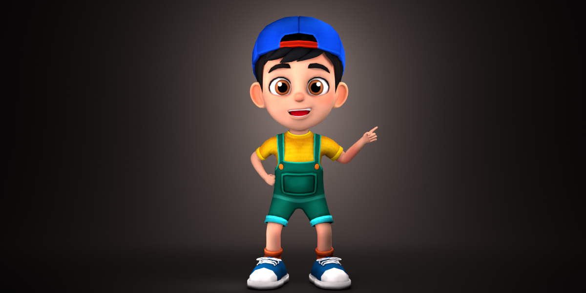 Cartoon Boy Fully Rigged Stylized Animation Ready