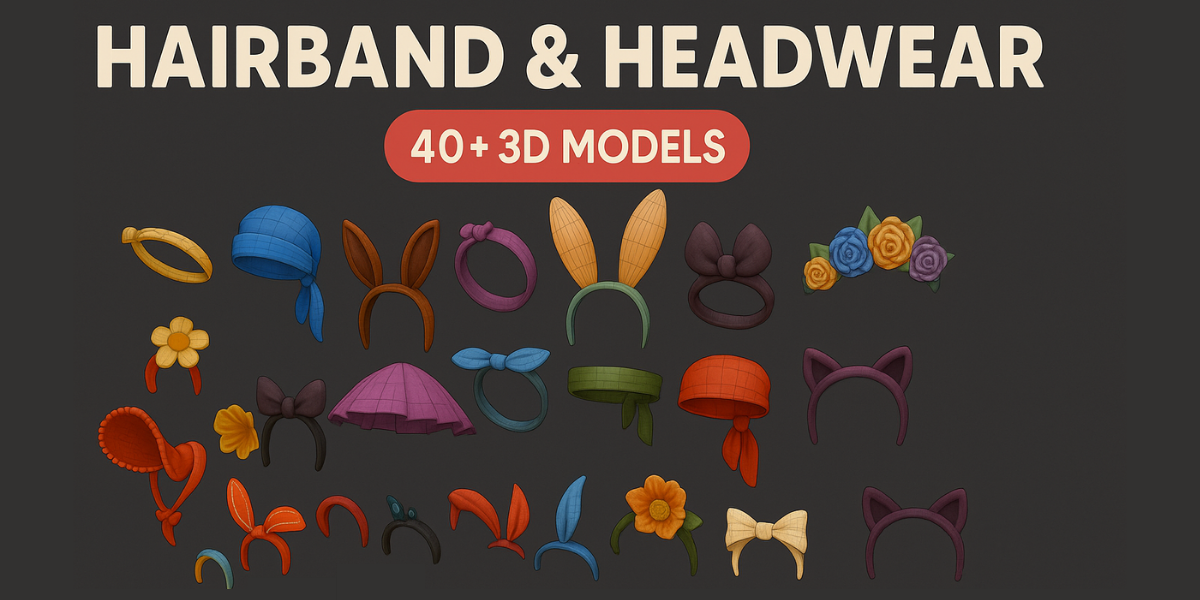 40+ Hairband & Headwear Pack - Cute 3D Accessories
