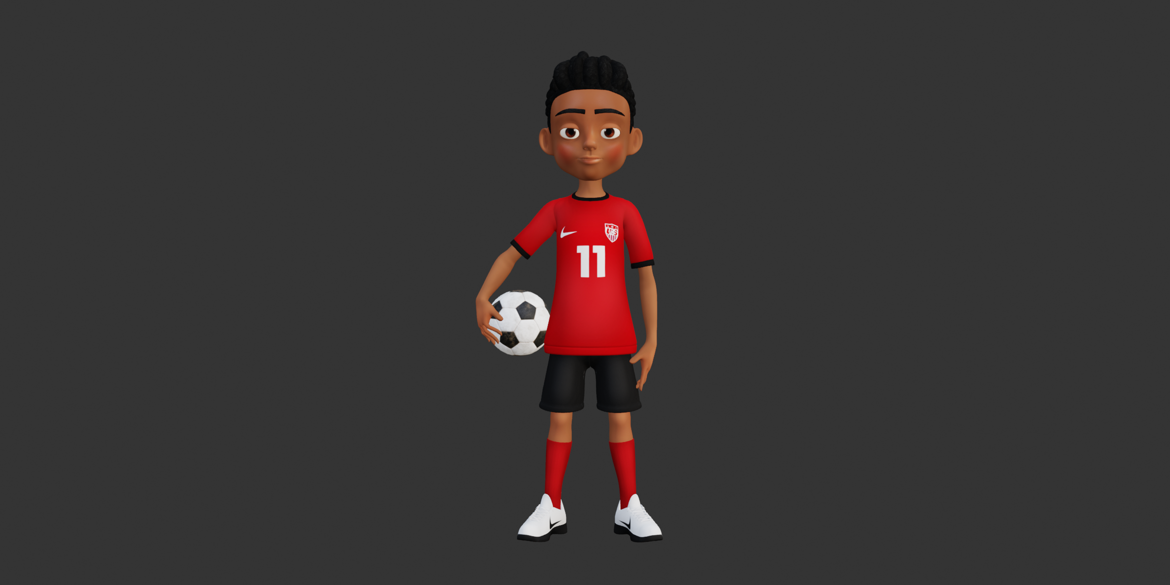 Stylized Soccer Player 3D Character
