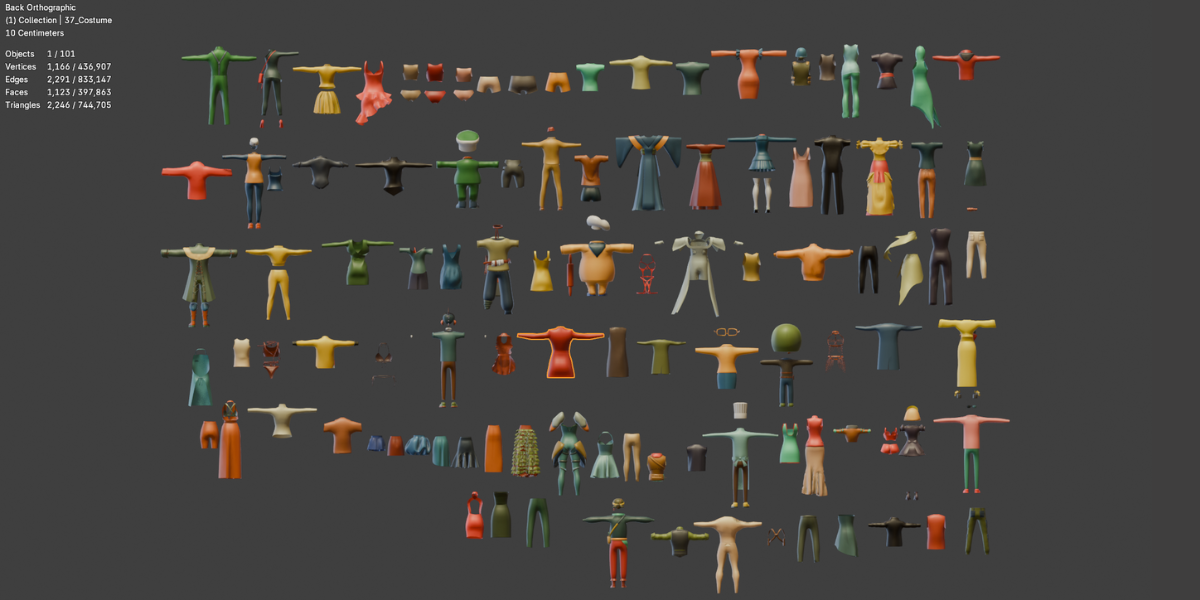 100+ Stylized 3D Character Clothing Mega Pack 