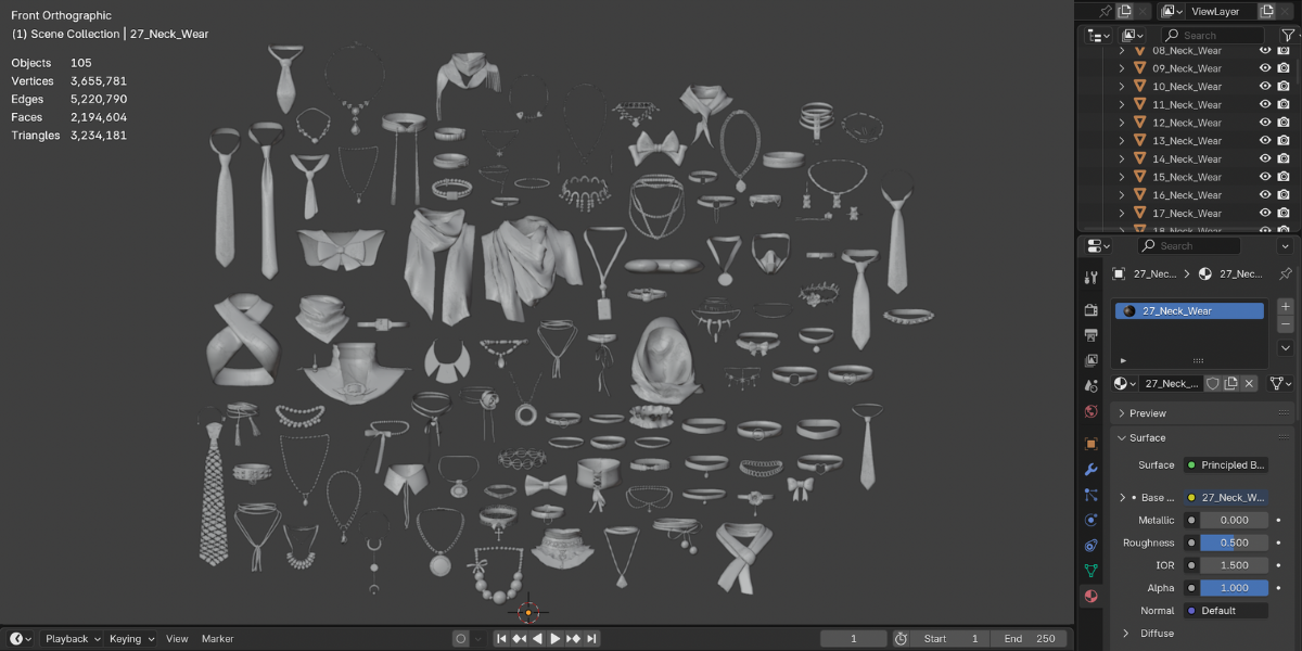 Neckwear Pack - 100+ Collection of Ties, Scarves