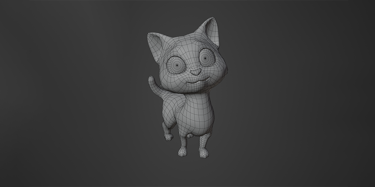 Rigged Cartoon Cat Character - Game Ready Low Poly