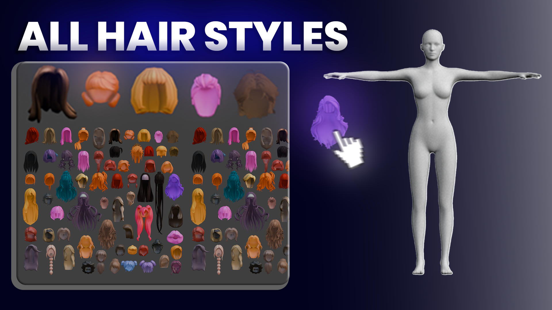 100+ Hair Models 3D Pack - Male & Female Bundle