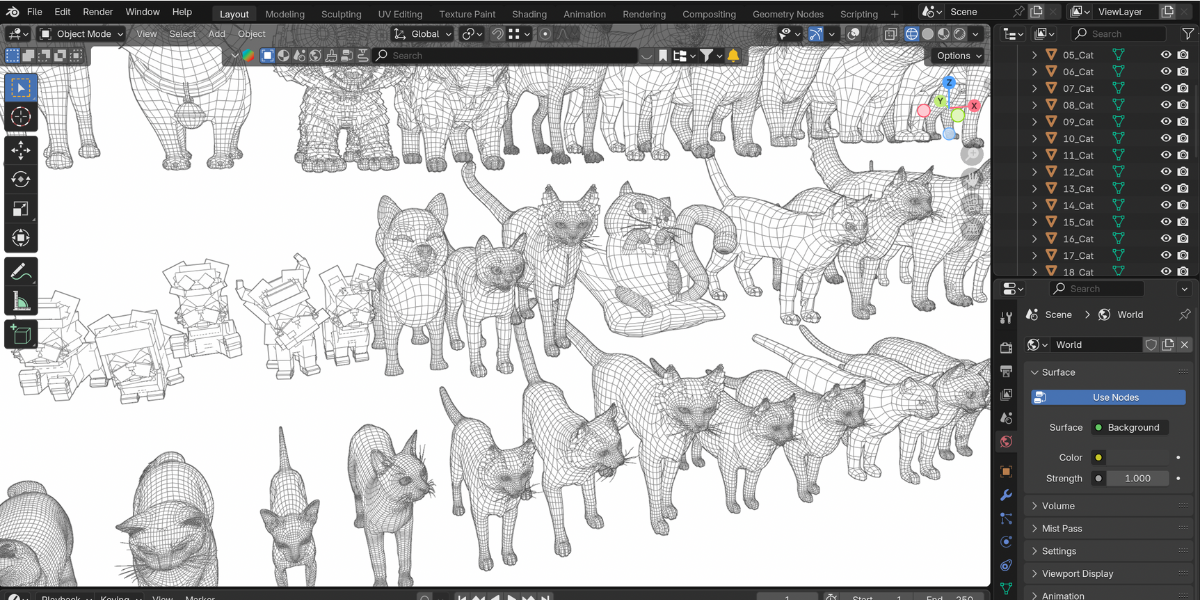 35+ Stylized Cat Pack Adorable 3D Felines kitty
