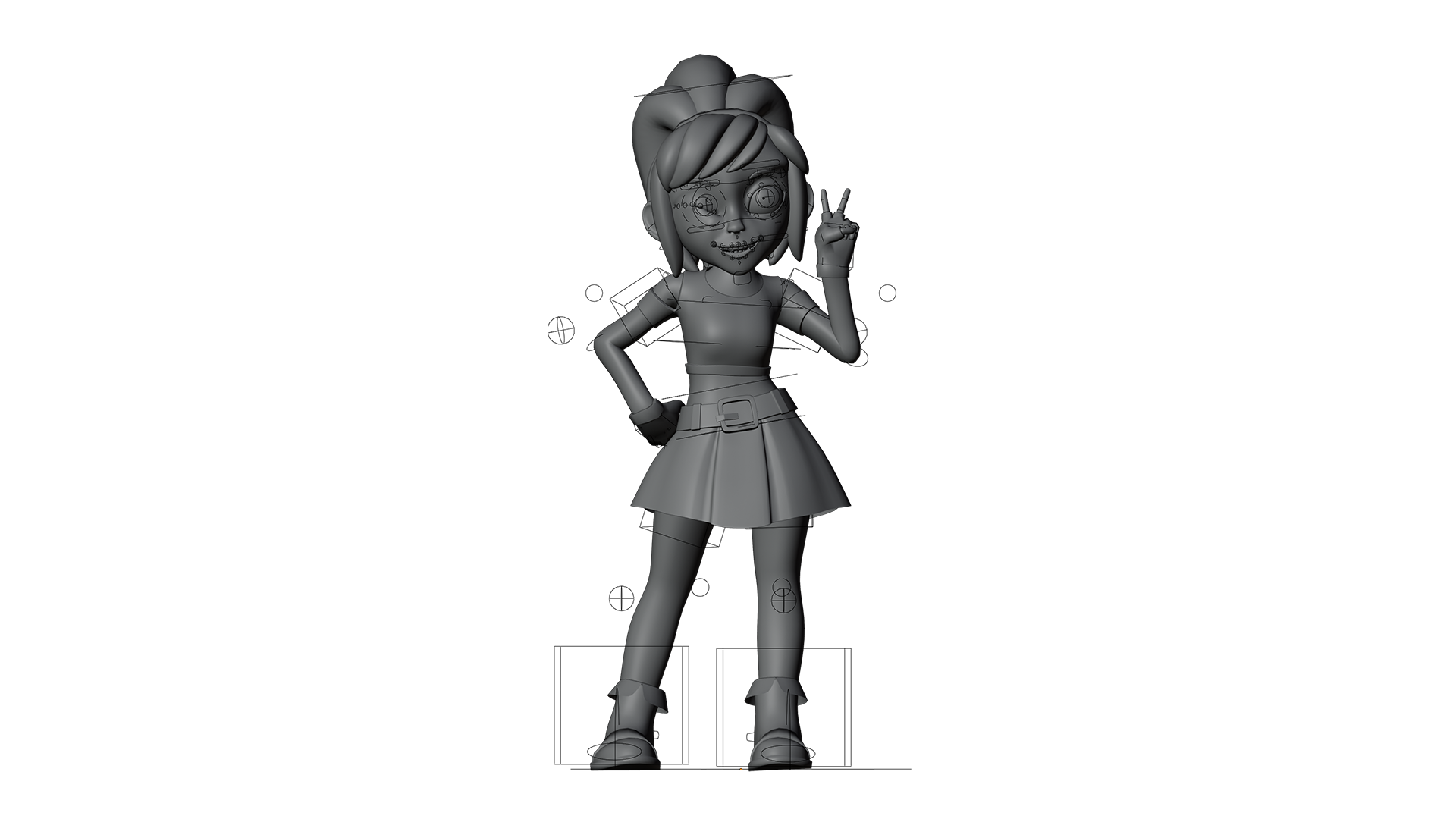 Anime Girl 3D Character Rigged | Game Ready