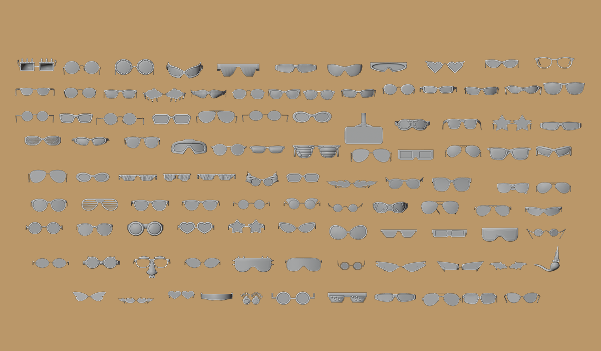 100+ Eyewear Glasses Collection for 3D Character