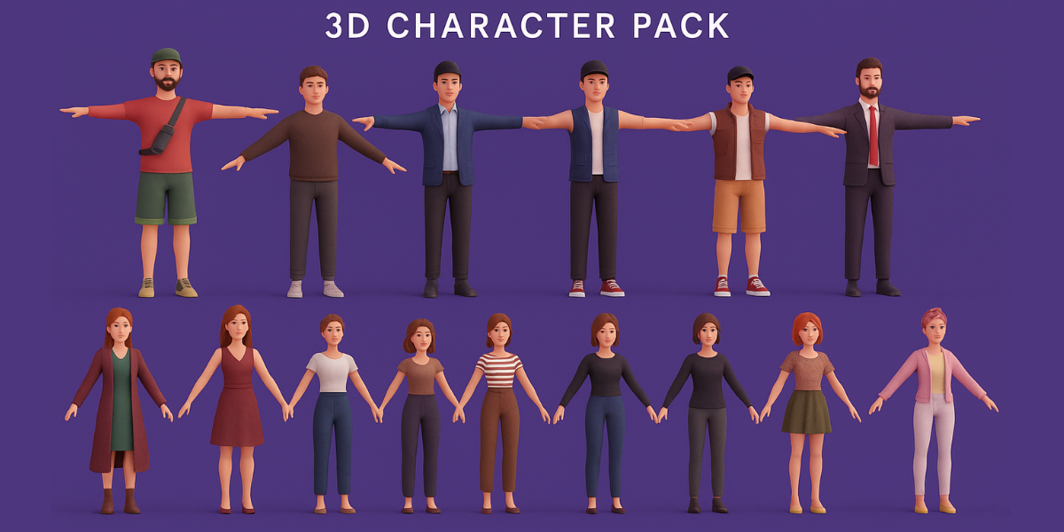 25+ Modern People Character Pack  Stylized Humans