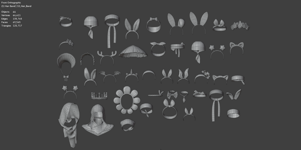 40+ Hairband & Headwear Pack - Cute 3D Accessories