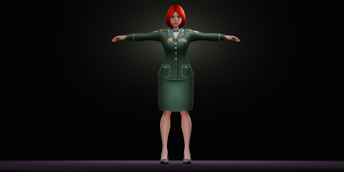 Female Officer In Uniform – Stylized 3D Character