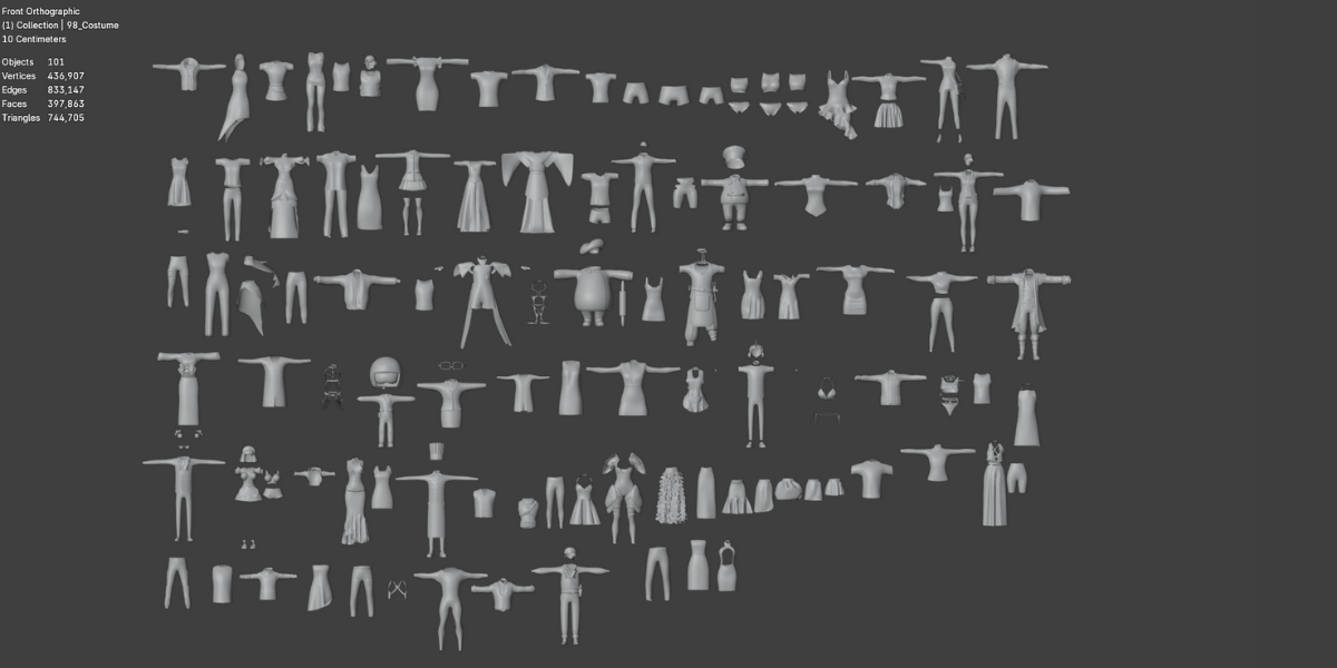 100+ Stylized 3D Character Clothing Mega Pack 