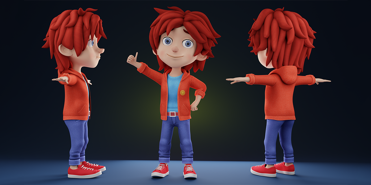 Stylized Cartoon Boy 3D Character – Fully Rigged
