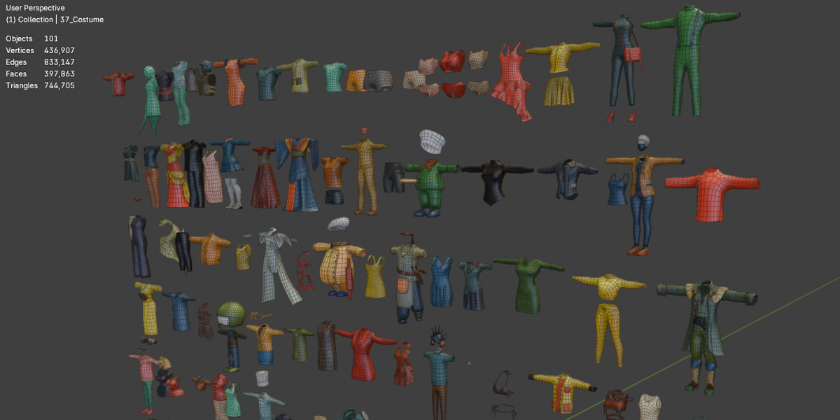 100+ Stylized 3D Character Clothing Mega Pack 