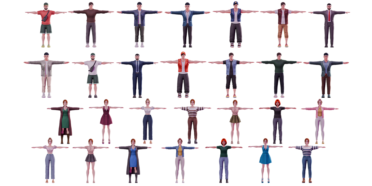 25+ Modern People Character Pack  Stylized Humans