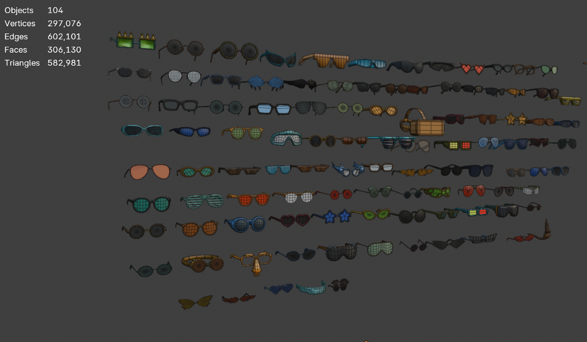 100+ Eyewear Glasses Collection for 3D Character