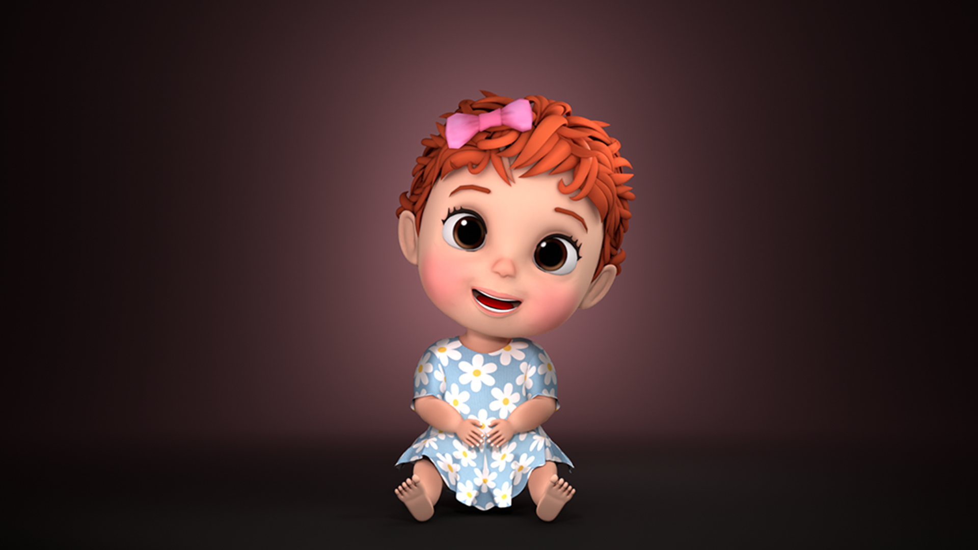Stylized Baby Girl Rigged Cute Toddler Cartoon