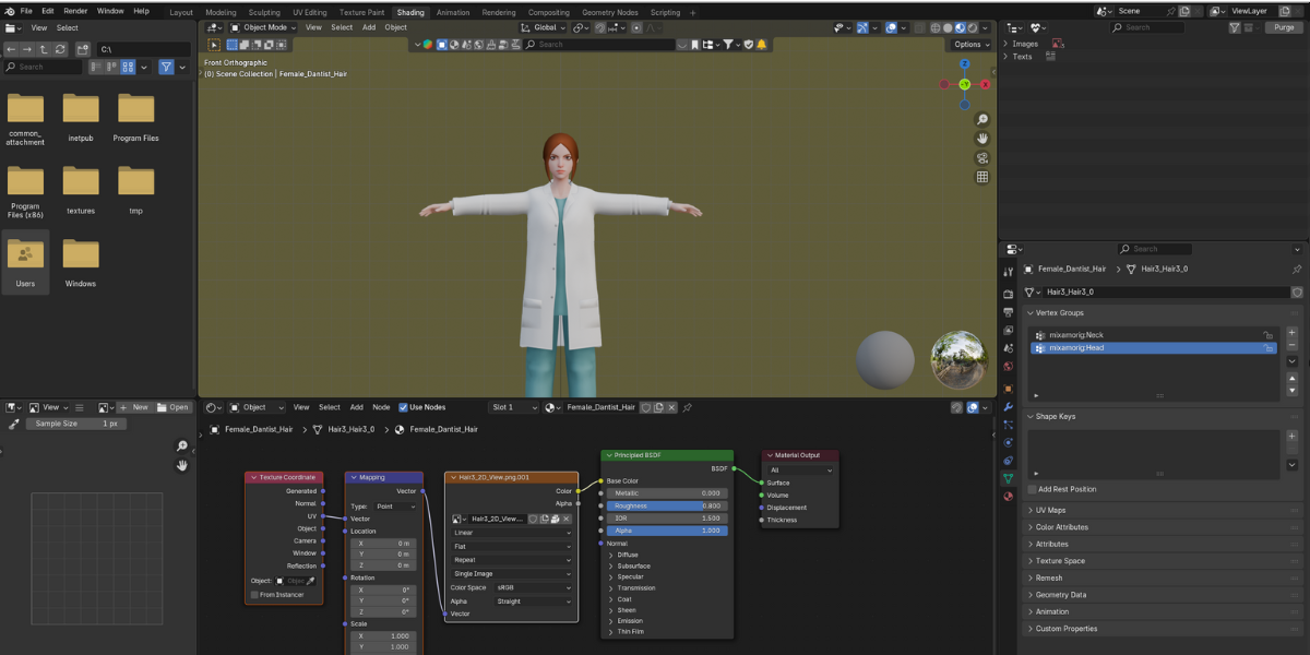 Female Dentist Medical Professional for Animation