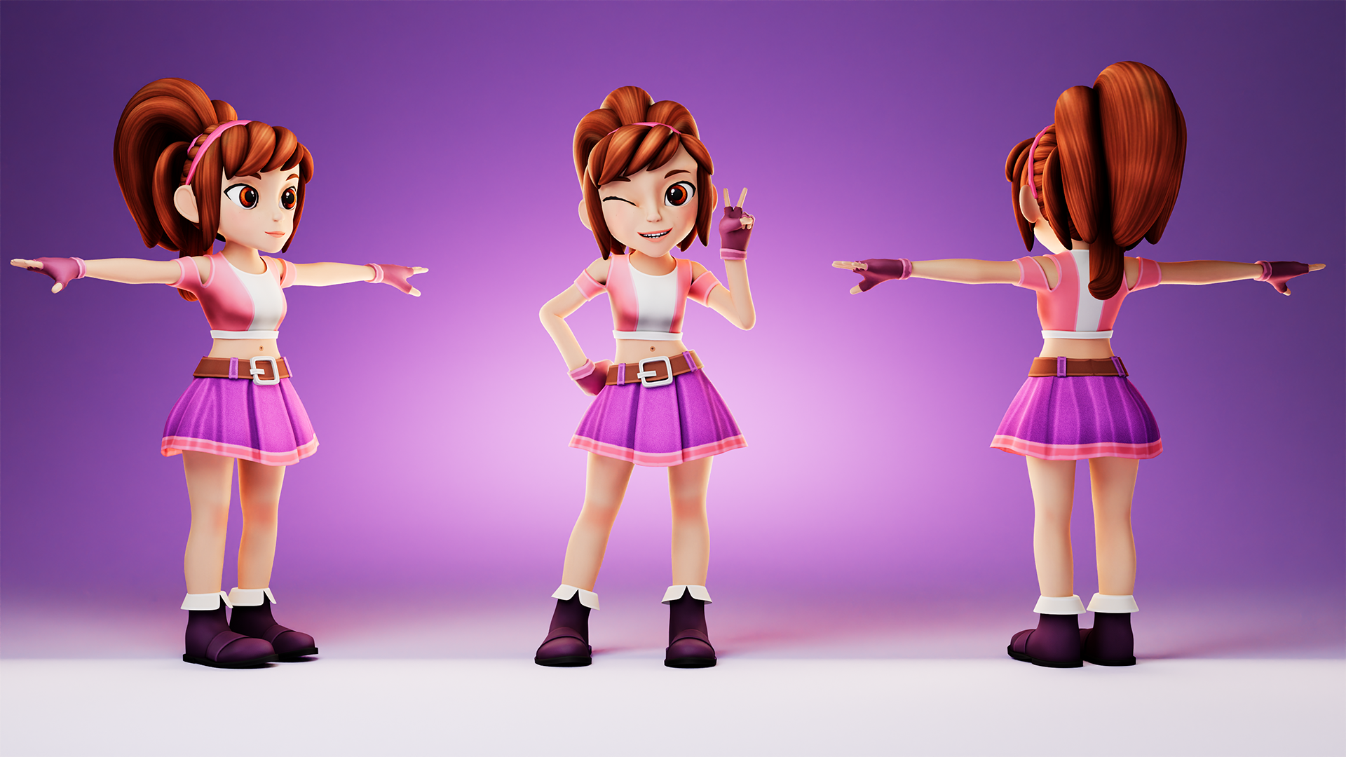 Anime Girl 3D Character Rigged | Game Ready