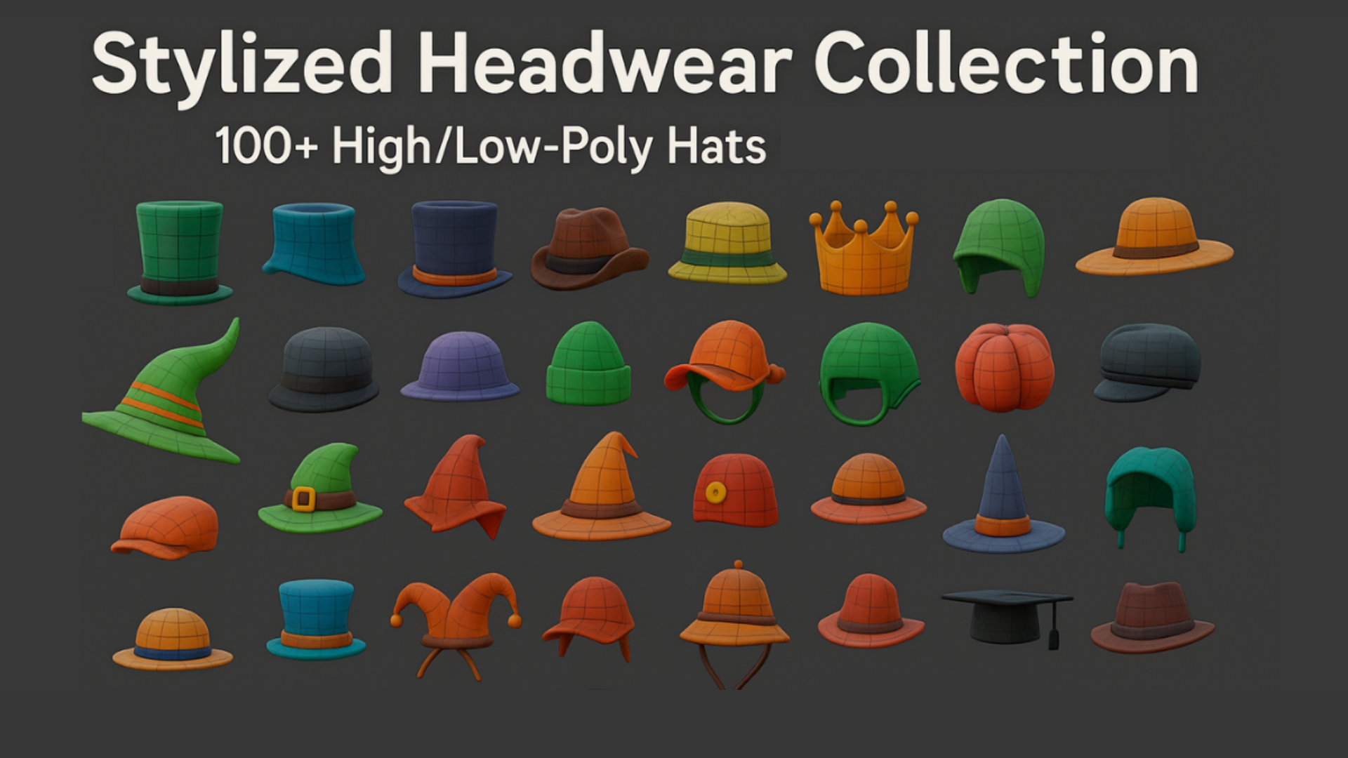 100+ Game-Ready Hat Pack - Headwear Collection