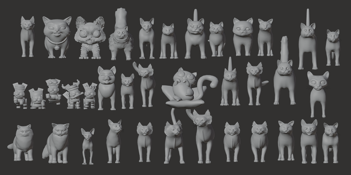 35+ Stylized Cat Pack Adorable 3D Felines kitty