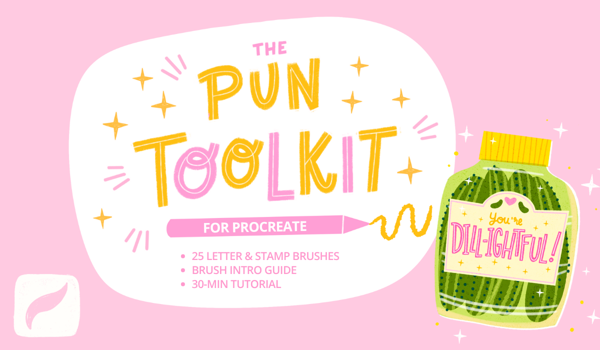 The Pun Toolkit: 25 Lettering & Stamp Brushes