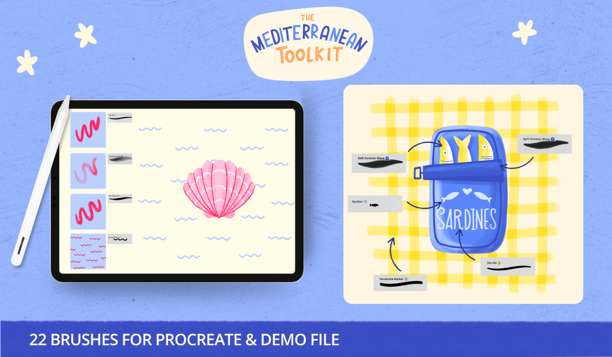 The Mediterranean Toolkit: 22 Brushes & Tutorial