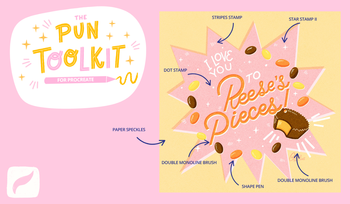 The Pun Toolkit: 25 Lettering & Stamp Brushes