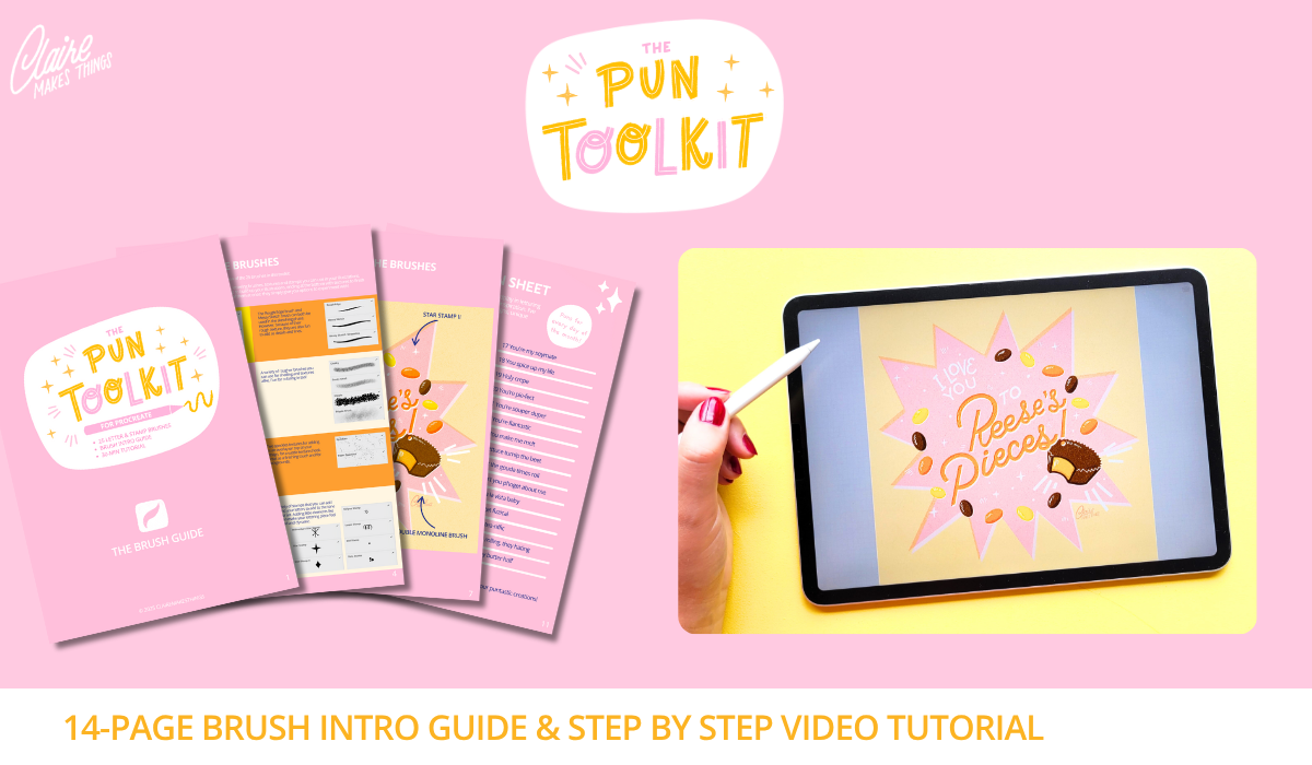 The Pun Toolkit: 25 Lettering & Stamp Brushes