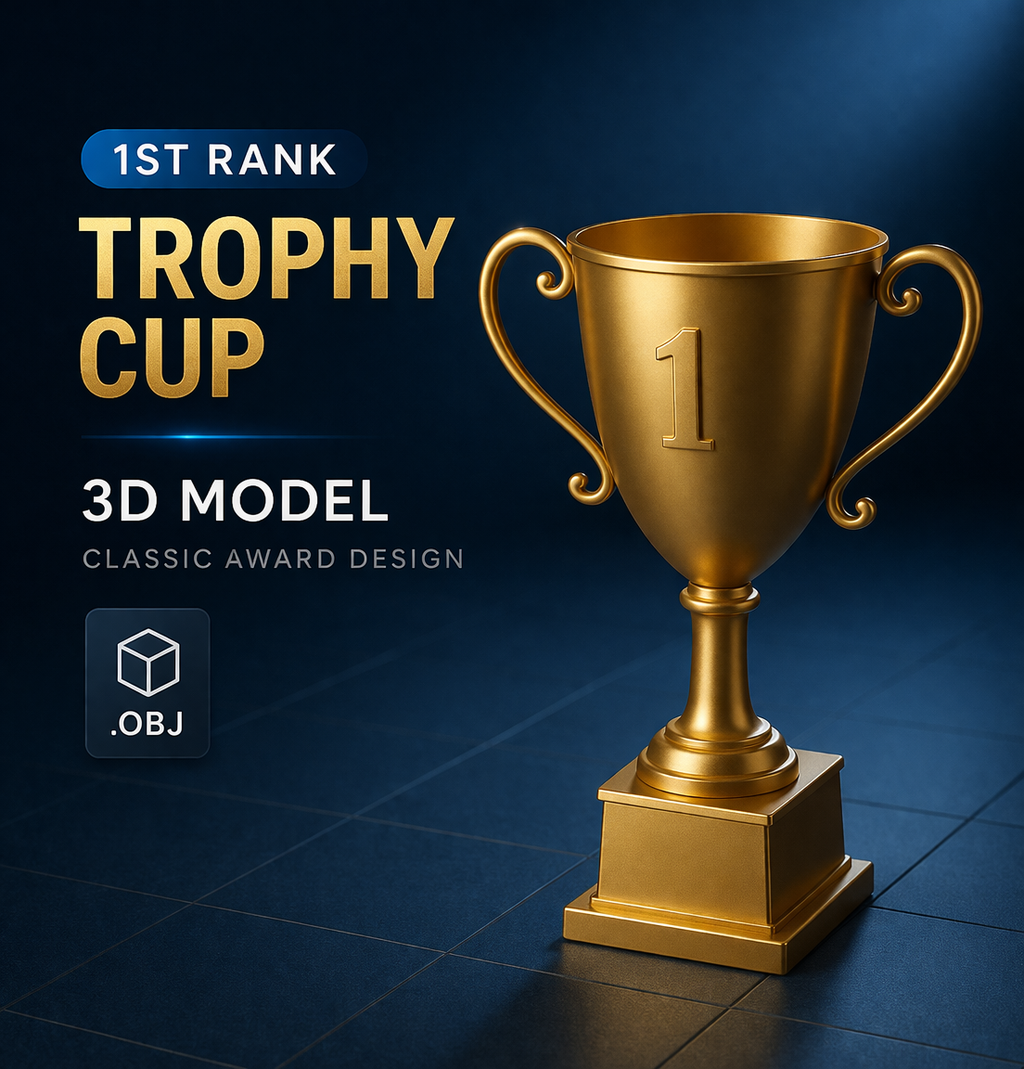 1st Rank Trophy Cup 3D Model (.OBJ)